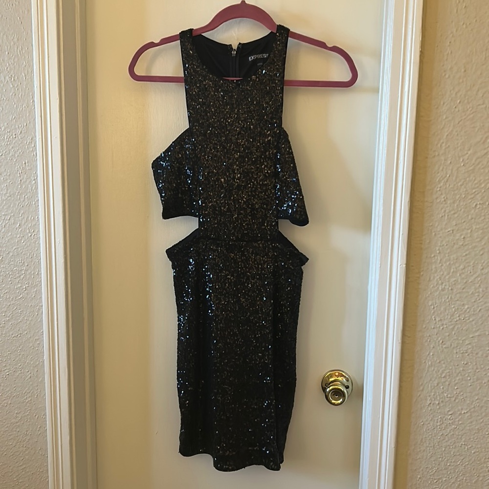 Express sequined cut out dress!